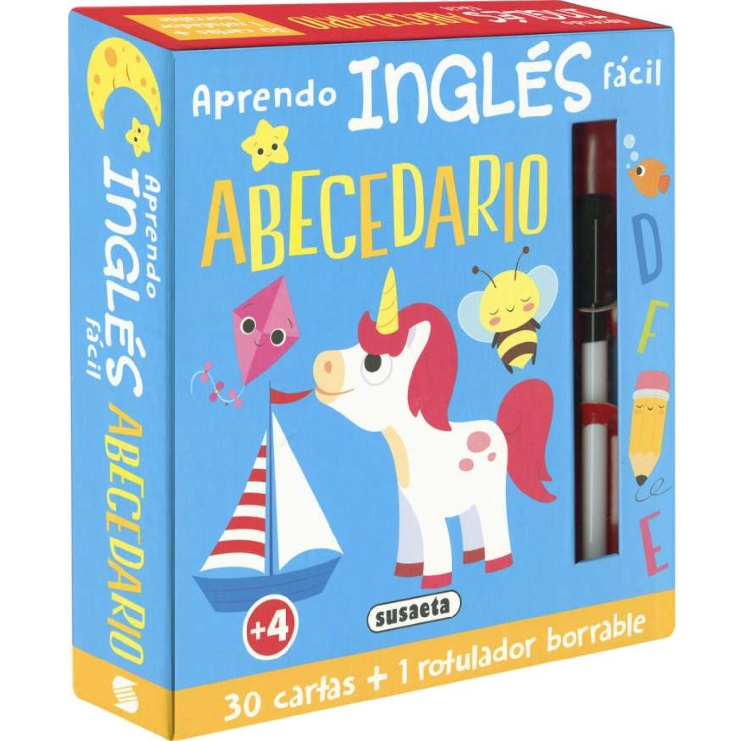 libro educativo Abecedario fácil con cartas y rotulador, aprendizaje infantil